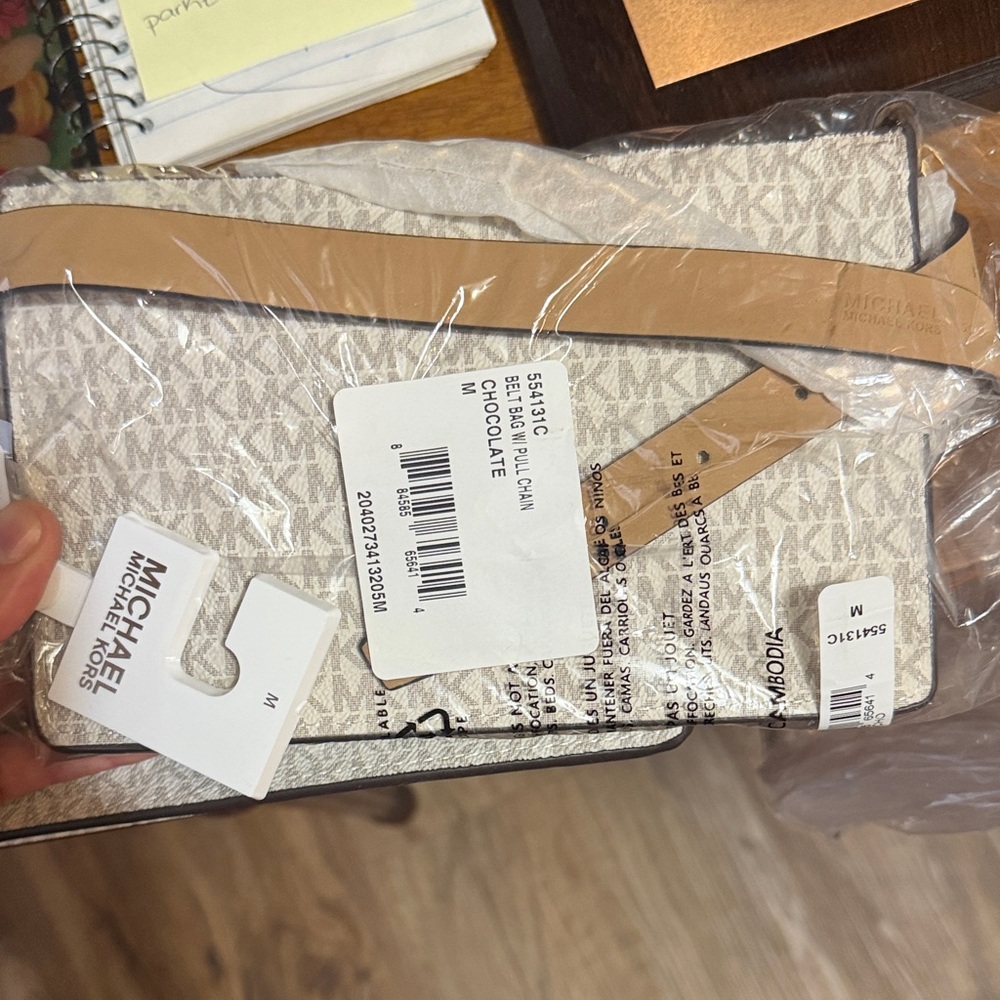 Michael Kors Cream and Tan Shoulder Bag